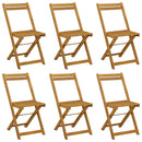 vidaXL Összecsukható Kerti Székek 6 pcs Természetes 40 x 53 x 80 cm
