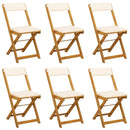 vidaXL Kültéri bistro székek 6 pcs Krémfehér 40 x 53 x 80 cm