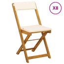 vidaXL Kültéri bistro székek 8 pcs Krémfehér 40 x 53 x 80 cm