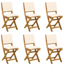 vidaXL Kültéri bistro székek párnával 6 pcs Krémfehér 38 x 46 x 85 cm