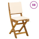 vidaXL Kültéri bistro székek párnával 8 pcs Krémfehér 38 x 46 x 85 cm