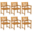 vidaXL Kerti pad 6 pcs Természetes 56 x 55,5 x 90 cm Tömör Akácfa