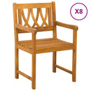 vidaXL Kerti pad 8 pcs Természetes 56 x 55,5 x 90 cm Tömör Akácfa