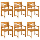 vidaXL Kerti pad 6 pcs Természetes 56 x 55,5 x 90 cm Tömör Akácfa