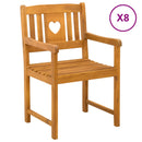 vidaXL Kerti pad 8 pcs Természetes 56 x 55,5 x 90 cm Tömör Akácfa