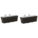 vidaXL Erkély 2 pcs Fekete 50 x 17 x 17 cm Fém