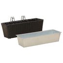 vidaXL Erkély 2 pcs Fekete 50 x 17 x 17 cm Fém