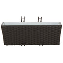 vidaXL Erkély 2 pcs Fekete 50 x 17 x 17 cm Fém