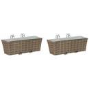 vidaXL Erkély 2 pcs 50 x 17 x 17 cm Fém
