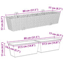 vidaXL Erkély 2 pcs 80 x 17 x 17 cm Fém