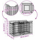 vidaXL Gabion emelt ágy Ezüst