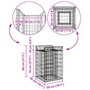 vidaXL Gabion emelt ágy Ezüst