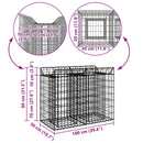 vidaXL Gabion emelt ágy Ezüst