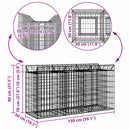 vidaXL Gabion emelt ágy Ezüst