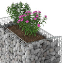 vidaXL Gabion emelt ágy Ezüst
