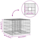 vidaXL Gabion emelt ágy Ezüst