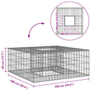 vidaXL Gabion emelt ágy Ezüst