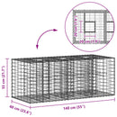vidaXL Gabion emelt ágy Ezüst