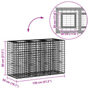 vidaXL Gabion emelt ágy Ezüst