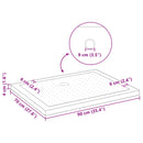 vidaXL Zuhany Alap Tálca Dots-szal 90 x 70 x 4 cm ABS Fekete