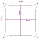 vidaXL Napernyő Vászon Sárga és Fehér 3,6 x 3,6 m HDPE
