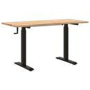 vidaXL Asztal Fekete és természetes 140 x 60 cm Tömör Tölgyfa