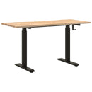 vidaXL Asztal Fekete és természetes 140 x 60 cm Tömör Tölgyfa