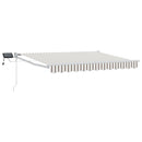 vidaXL LED-es, kézi kihúzható napernyő Világosszürke és fehér