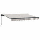 vidaXL Behúzható napellenző Világosszürke és fehér 450 × 350 cm