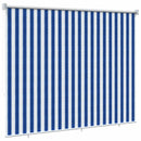 vidaXL Kültéri Roló 90% UV Blokkolás Kék és Fehér Csíkos 220 x 230 cm