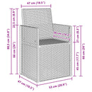 vidaXL Kerti étkező székek 2 pcs Antracit 53 x 47 x 88,5 cm PP