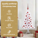 vidaXL Mű karácsonyfa 150 LED-del állvánnyal Fehér 120 cm PVC és Acél