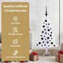vidaXL Mű karácsonyfa 150 LED-del állvánnyal Fehér 120 cm PVC és Acél