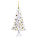 vidaXL Mű karácsonyfa 150 LED-del állvánnyal Fehér 120 cm PVC és Acél