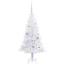 vidaXL Mű karácsonyfa 150 LED-del állvánnyal Fehér 120 cm PVC és Acél