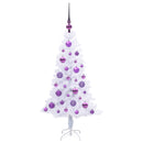 vidaXL Mű karácsonyfa 150 LED-del állvánnyal Fehér 120 cm PVC és Acél