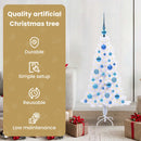 vidaXL Mű karácsonyfa 150 LED-del állvánnyal Fehér 120 cm PVC és Acél