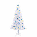 vidaXL Mű karácsonyfa 150 LED-del állvánnyal Fehér 150 cm PVC és Acél
