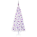 vidaXL Mű karácsonyfa 300 LED-del állvánnyal Fehér 180 cm PVC és Acél