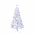 vidaXL Mű karácsonyfa 150 LED-del állvánnyal Fehér 120 cm PVC és Acél