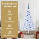 vidaXL Mű karácsonyfa 150 LED-del állvánnyal Fehér 120 cm PVC és Acél