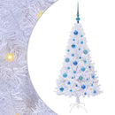 vidaXL Mű karácsonyfa 150 LED-del állvánnyal Fehér 120 cm PVC és Acél