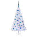 vidaXL Mű karácsonyfa 150 LED-del állvánnyal Fehér 120 cm PVC és Acél