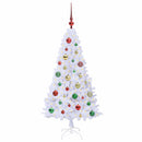 vidaXL Mű karácsonyfa 150 LED-del állvánnyal Fehér 120 cm PVC és Acél