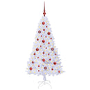 vidaXL Mű karácsonyfa 150 LED-del állvánnyal Fehér 150 cm PVC és Acél