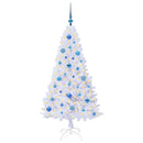 vidaXL Mű karácsonyfa 150 LED-del állvánnyal Fehér 150 cm PVC és Acél