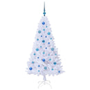 vidaXL Mű karácsonyfa 150 LED-del állvánnyal Fehér 150 cm PVC és Acél