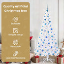 vidaXL Mű karácsonyfa 300 LED-del állvánnyal Fehér 180 cm PVC és Acél