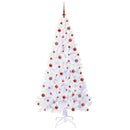vidaXL Mű karácsonyfa 300 LED-del állvánnyal Fehér 210 cm PVC és Acél