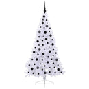 vidaXL Mű karácsonyfa 300 LED-del állvánnyal Fehér 180 cm PVC és Acél